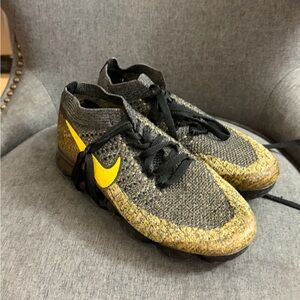 Nike Black and Yellow Knit Running Shoes